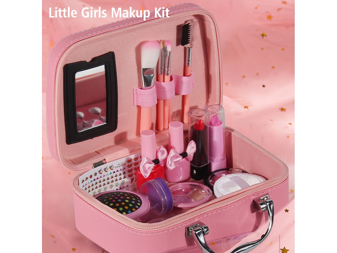 -kit De Maquillaje Para Niñas 20pcs, Maquillaje Lavable Seguro Con Estuche, Regalo De Cumpleaños/navidad