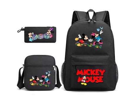 KOHREE Conjunto de tres piezas de mochila escolar para estudiantes de Mickey Mouse