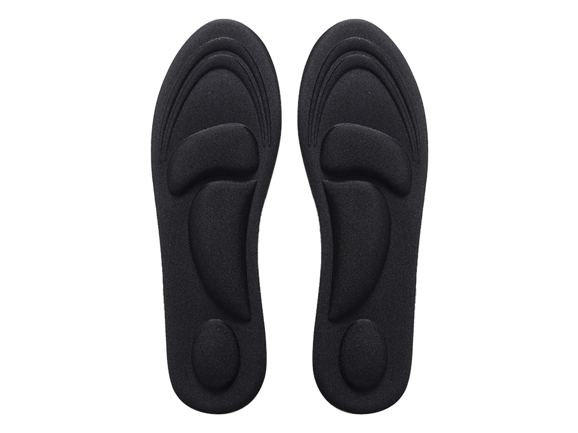 Plantillas Deportivas Suaves, Espuma De Alta Elasticidad, Absorción De Impactos, Transpirables, Negras, Talla 40-45.