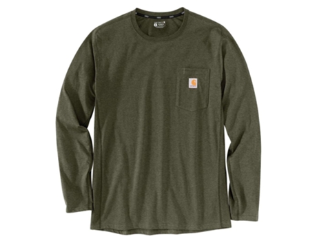 T-shirt CARHARTT Camiseta De Manga Comprida De Ajuste Relaxado Force Flex Pocket Castanho L