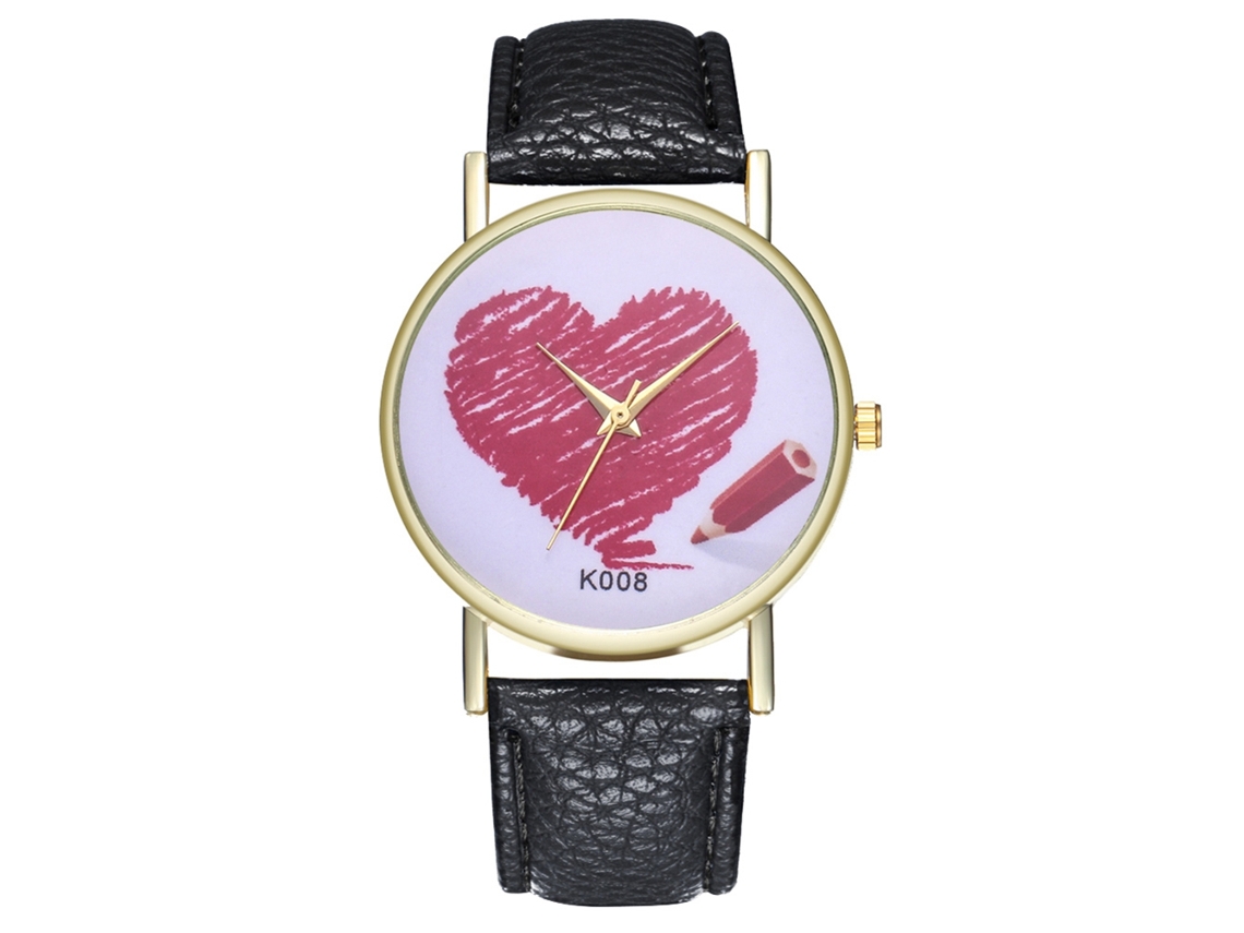 Reloj De Pareja Zhoulianfa De Piel Sintética Con Bisel Sencillo Love Y Movimiento De Cuarzo.