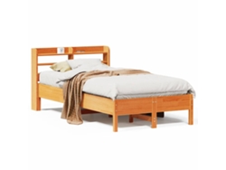 Maison Exclusive - Cama Sin Colchón Madera Maciza De Pino Marrón Cera 100x200 Cm