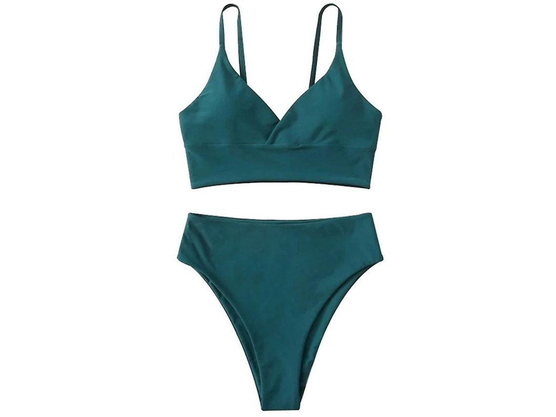 2026-traje De Bikini Para Mujer De Color Sólido Triangular Sexy Con Copas Removibles