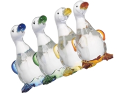 Adorable Estable Juego 4 Esculturas Patos Decoración Gabinetes Inauguración Casa