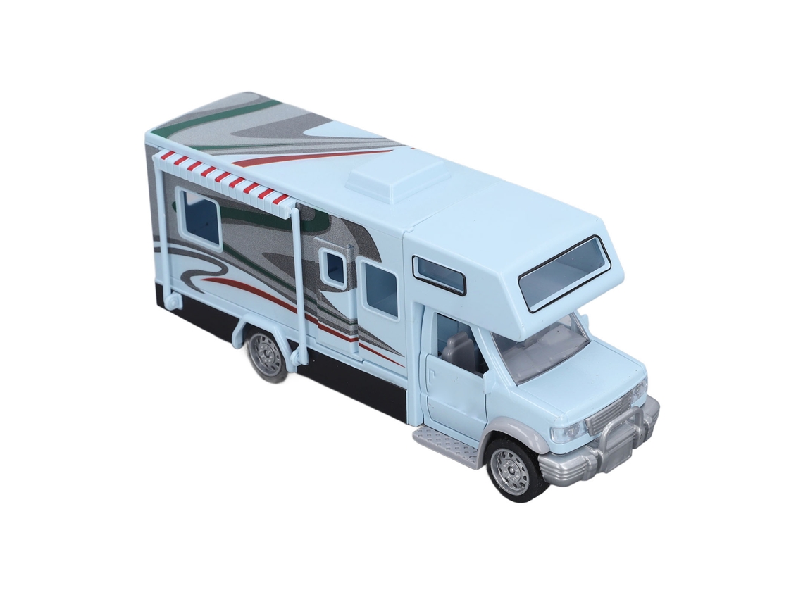 Autocaravana De Juguete Para Niños Con Luces Y Sonidos, Puertas Que Se Abren, Modelo De Simulación, Color Azul Claro.