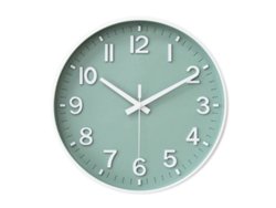 2026-reloj De Pared 30 Cm Silencioso Sin Tics Con Números Árabes 3d (verde Y Blanco)