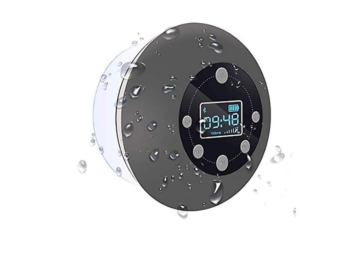 Reloj LCD con Bluetooth 5.0 IPX7, radio para ducha, altavoz, tarjeta SD, para iPhone/Samsung, color negro, Yizhood