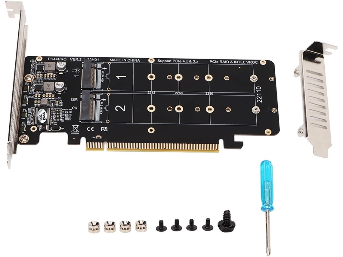 Adaptador De Tarjeta De Expansión Pcie X16 A Ssd Nvme X4 M2 Key 2u