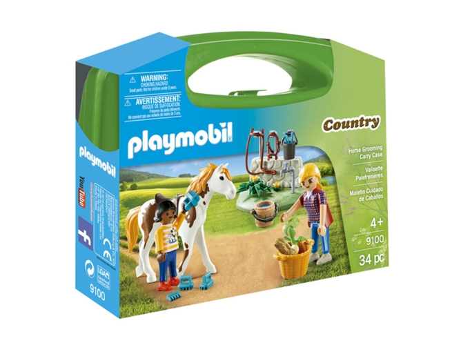 PLAYMOBIL Country: Caso de los manejadores de caballos (Edad Mínima: 4 - 34 Piezas)