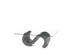 Mesa de Centro Flexus 120 X 70 Transparente en Vidrio Templado Gris STONES