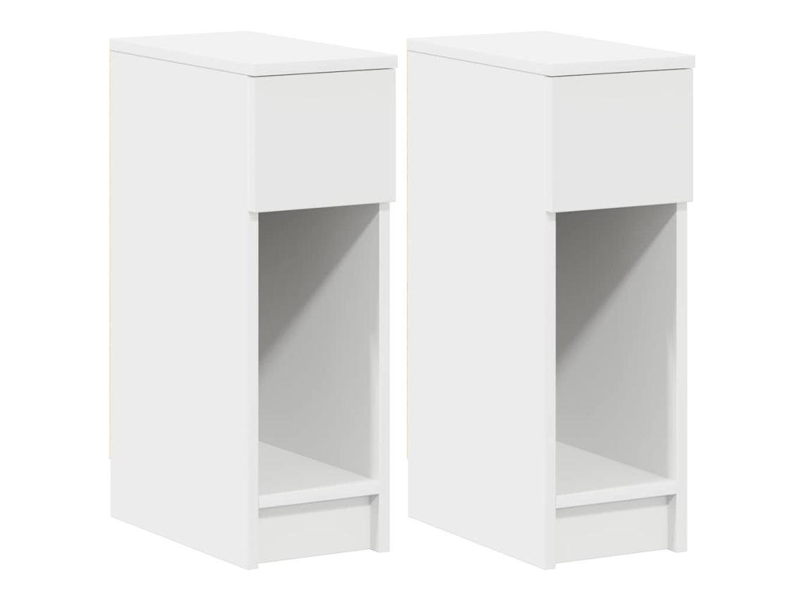 Juego de 2 mesitas de noche blancas con cajón MAISON EXCLUSIVE (20x36x60 cm)