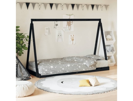 MAISON EXCLUSIVE - Estructura de cama para niños madera de pino negro 80x200 cm