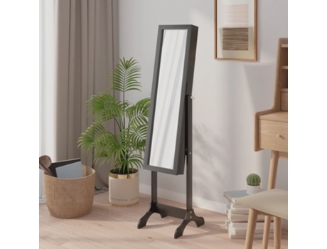 MAISON EXCLUSIVE Espejo de pie negro 34x37x146 cm