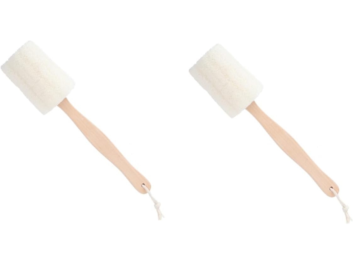 Cepillo Exfoliante De Lufa Natural De 2 Piezas Con Esponja De Baño Para Shima