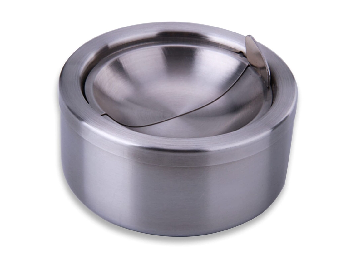 Cenicero de exterior con tapa, de acero inoxidable con tapa abatible, de metal resistente al viento... Espacios soleados