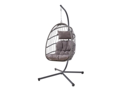 Silla colgante Edeng con estructura 198x110x95 cm gris Encasa