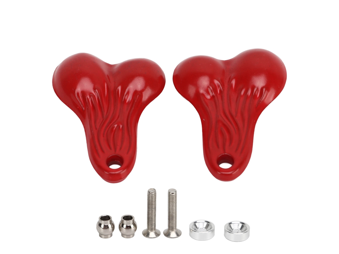Ymsl 2 piezas de tuercas de toro RC, bolas de parachoques de aleación de zinc universales para coches RC a escala 1/10, rojo Hxl