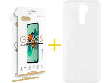 Kit Funda + 2 Protectores de Pantalla Xiaomi Redmi 9 ACCETEL Liso (Transparente)