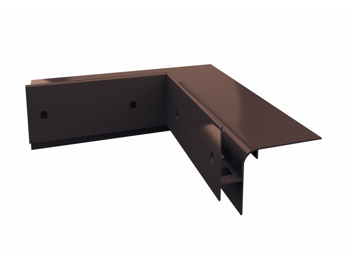 Esquina interior de aluminio Renoplast® 90° para perfil de alero W30r Marrón  Acabados de Terrazas y Balcones  Suelos elevados ventilados