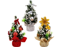 Decorações De Natal Para Mesa, 3 Mini Árvores De Natal, Mini Árvores De Natal Artificiais (prateadas, Vermelhas E Douradas).