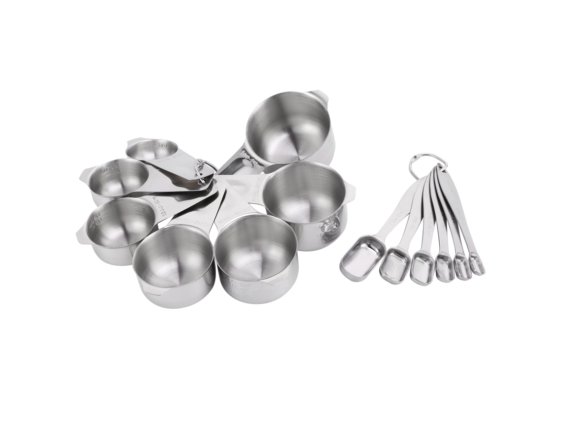 Juego de tazas y cucharas medidoras de acero inoxidable de 13 piezas para cocina KOFIHETY