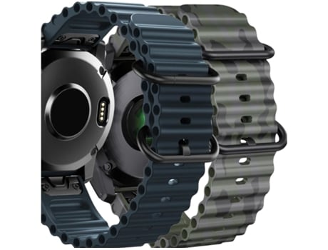 Correa Ocean Waves para Garmin Fenix 7 Azul y Verde Militar Pack 2X VEANXIN