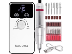 Taladro De Uñas Portátil Recargable Con Kit De Brocas Para Acrílico Y Pulido De Gel.