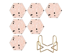 Posavasos de cerámica absorbente en forma hexagonal, modernos TRUYUETY