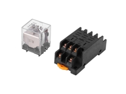 Relé Electromagnético Intermedio Jqx-13f 24vdc 220vac 11 Pines Con Base De Enchufe Hh63p