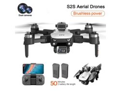 S2S Mini Drone con cámara dual 4K, cuadricóptero plegable sin escobillas (2 batería - Duración de la batería: 25 min - Blanco)