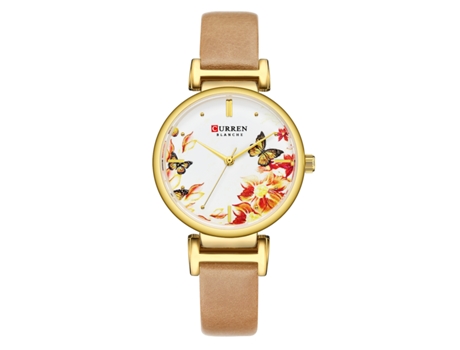 Relojes de mujer Reloj de moda para mujer Reloj de cuarzo resistente al agua para mujer Correa de cuero genuino Casual para mujer -oro LUUCOZK