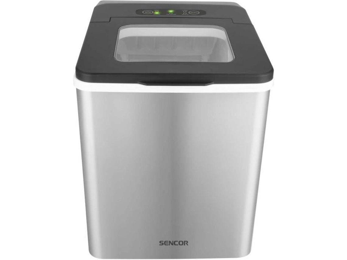 Máquina de hielo Sencor Sim 3400ss, 150 W, 1,8 L, cesta de 500 g, ciclo de 7/15 min, acero inoxidable