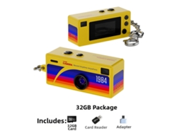 Digitallab Mini Cámara Retro 1080p, Videocámara Ultracompacta Con Flash, 0,96 Pulgadas, 32 Gb, Amarilla