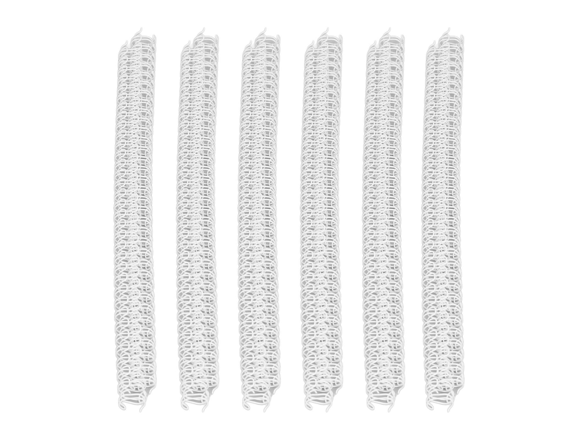 100 Espirales De Encuadernación De Doble Bucle, 34 Dientes, Relación 3:1, Paso De 7,9 Mm, Capacidad Para 40 Hojas, Color Blanco.