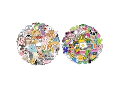 100 pegatinas de papel bonitas para botellas de agua, portátiles, patinetas, maletas y celulares. Pegatinas impermeables con personajes de dibujos animados.