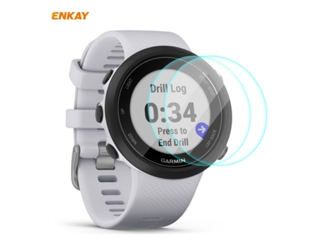 Garmin Swim 2 2 uds Enkay Hat-Prince 0,2 mm 9H 2.15D Película protectora de pantalla de vidrio templado con borde curvo