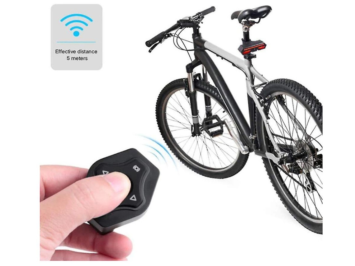 Luz Trasera Bicicleta 5modos Control Remoto Señal Dirección Ipx8 Negra Yizhood