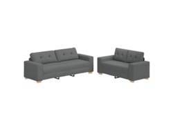 Maison Exclusive - Juego De Sofá De 2 Piezas Con Cojines, Tela Gris Oscuro