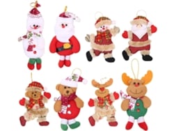 Adornos Navideños Árbol Juego 8 Figuras Ligeras Forma Dibujos Animados Decoraciones Portátiles Fiestas Niños