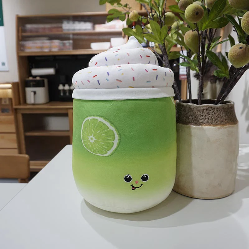 (verde 38 Cm) Cojín Decorativo Para Sofá Con Diseño De Té Con Leche Y Frutas Para Adultos