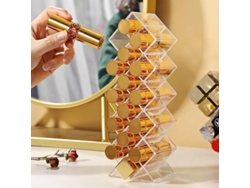 Porta Labios De Acrílico Transparente En Forma De Pez Con 16 Compartimentos Para Organizar Labiales Y Brillos Labiales