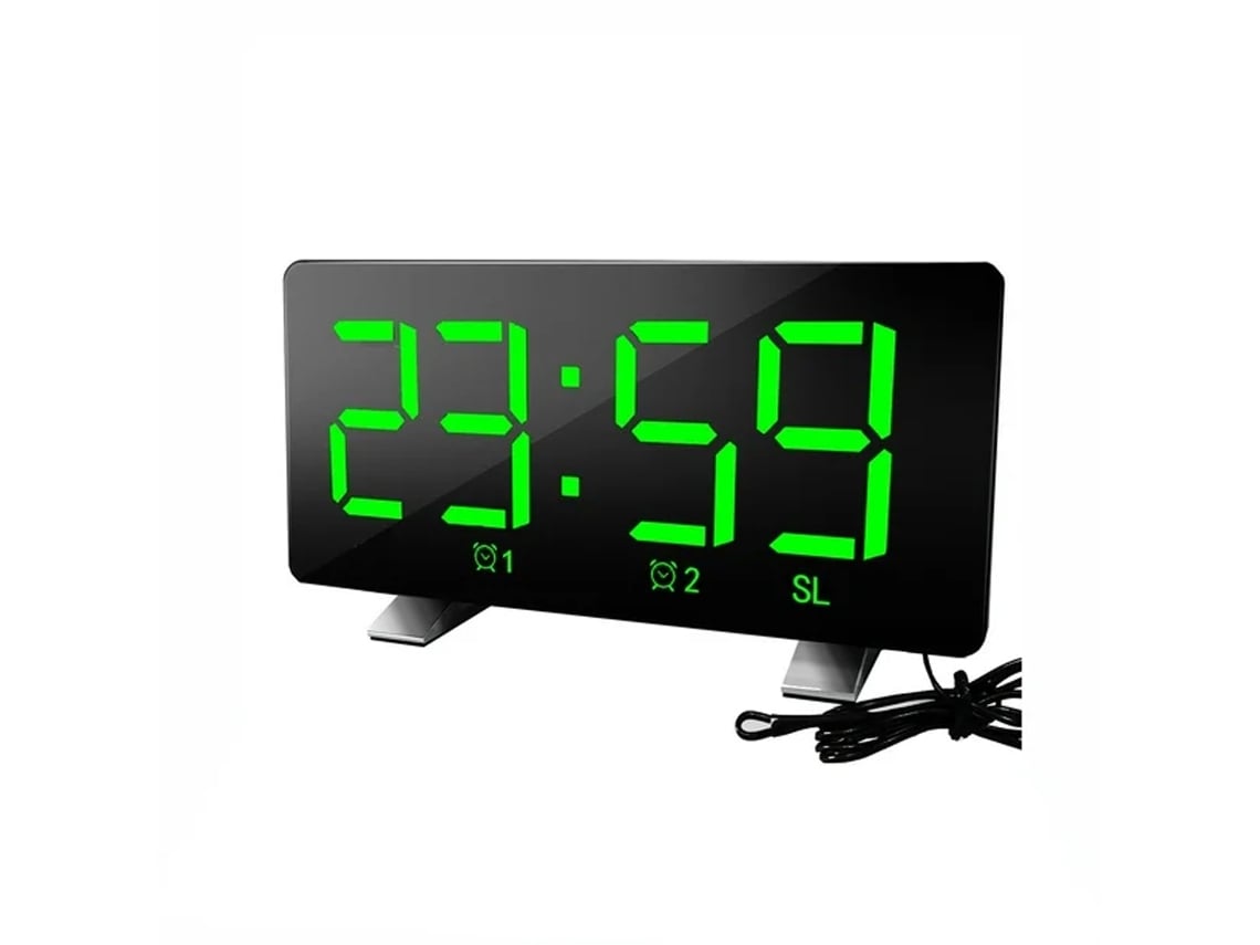 Reloj digital LED con radio FM, reloj electrónico con función de repetición creativa y alarma dual Neveance