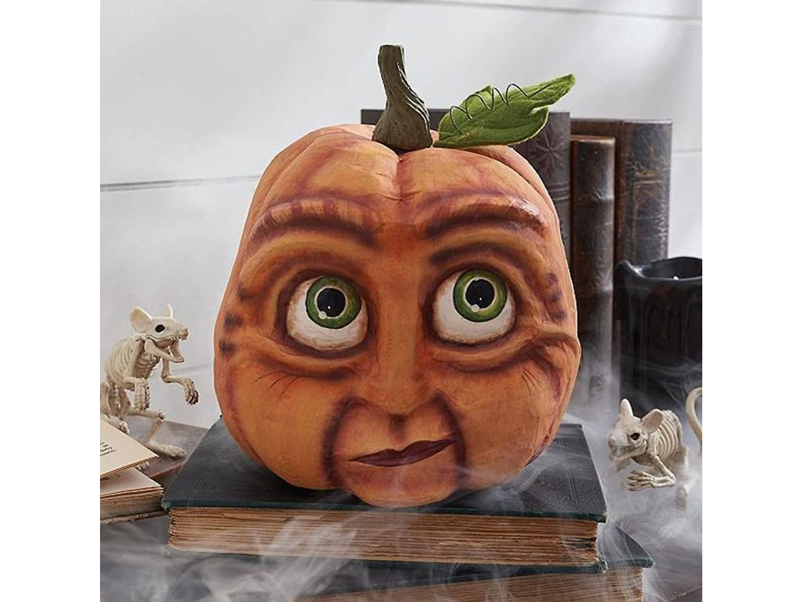 Decoración De Calabaza De Halloween De 6,2 Pulgadas, Cabeza De Calabaza Con Expresión Grotesca Para Decoración De Halloween