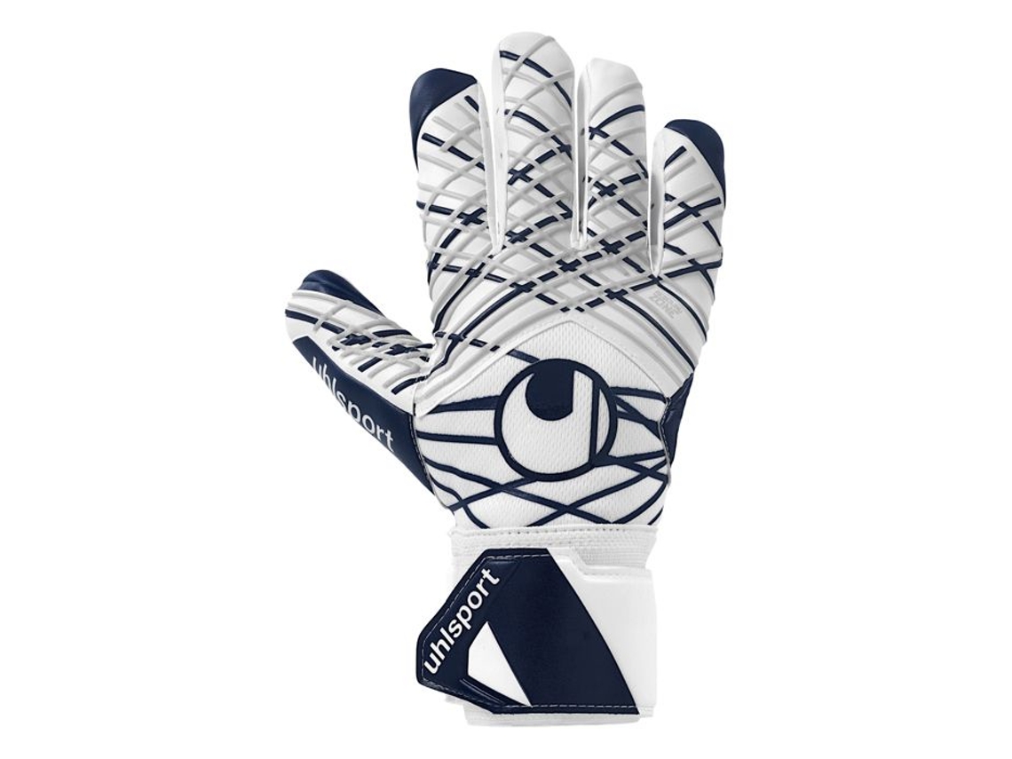 Guantes de portero UHLSPORT, supersuaves, cortados a mano, blancos | UHLSPORT