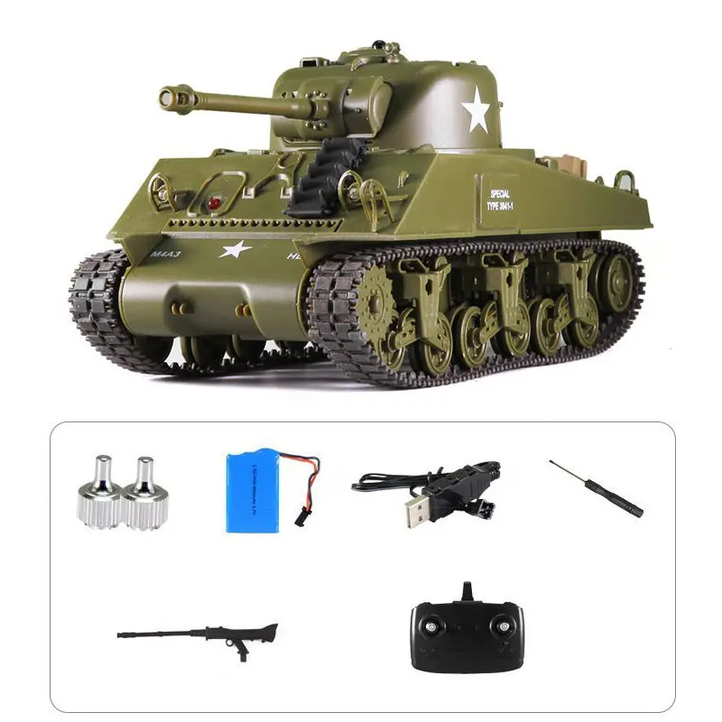 Tanque De Control Remoto Infrarrojo M4a3 A Escala 1/30, Juguete Electrónico Con Efectos De Sonido Y Luces Led.