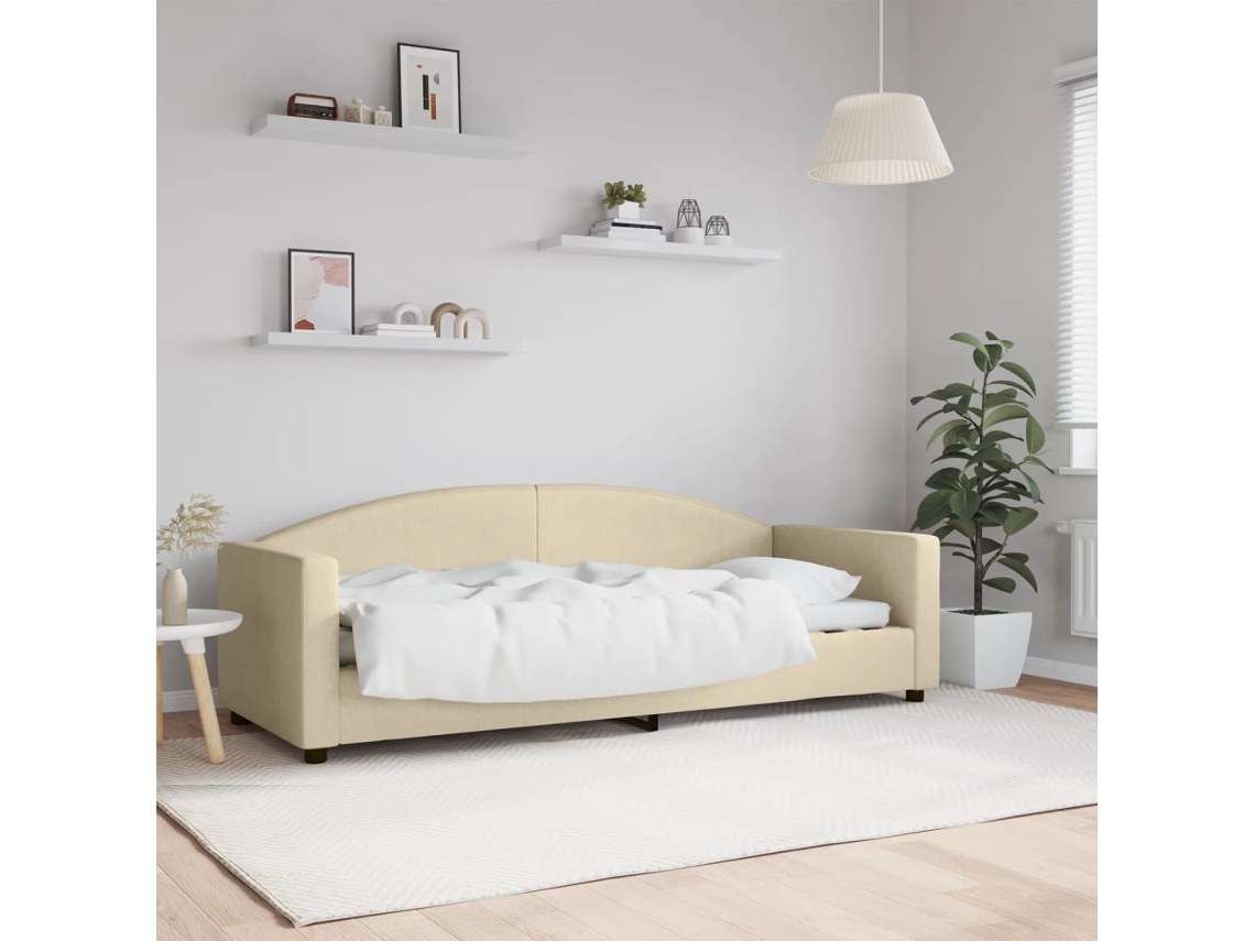 Sofá Cama Sin Colchón Tela Crema 80x200 Cm