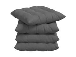 Cojines Para Asiento 4 Uds Gris Oscuro 40 X 40 X 6 Cm