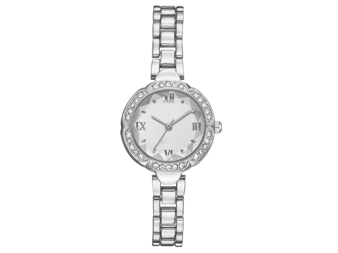 Reloj De Pulsera De Aleación Para Mujer Con Cristales De Cuarzo, Diseño Moderno Y Preciso.