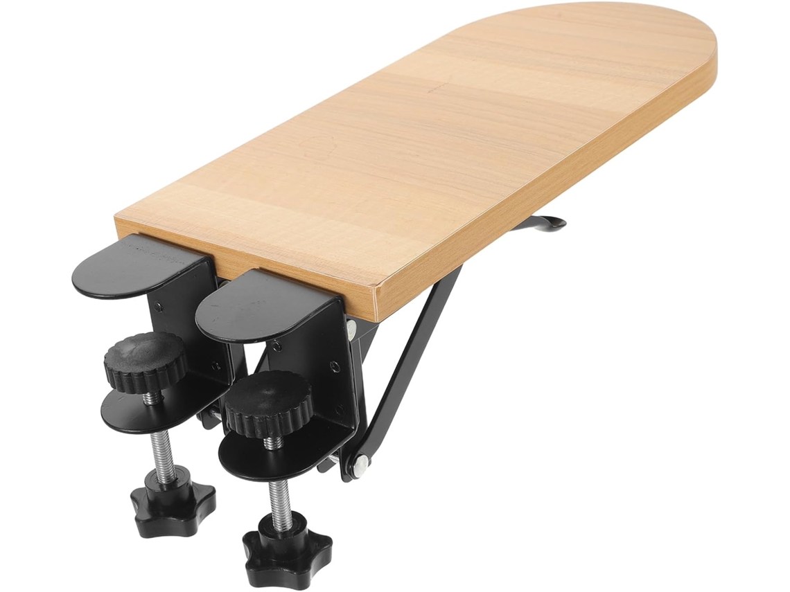 Reposabrazos Ergonómico De Madera Natural Con Soporte Ajustable Para El Brazo, Ideal Para La Oficina En Casa.