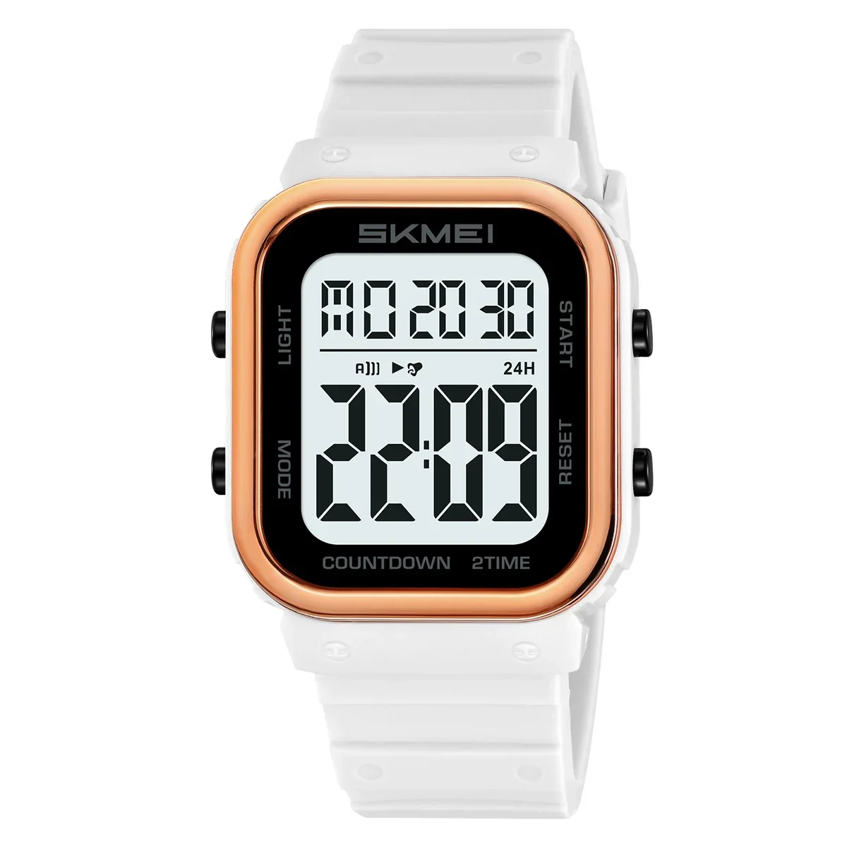 Reloj MDUG para mujer, resistente al agua hasta 50 m, correa de TPU (blanco y verde).